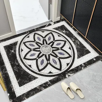 תוספות בסגנון נורדי גיאומטריות יוקרה מקורה מרפסת ברוכים הבאים PVC מחצלת דלת הסלון הכניסה השטיח לעיצוב הבית החלקה הרצפה שטיחים