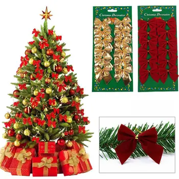 12Pcs/כרטיס חג המולד עץ תלוי תליון חג המולד צבעוני מיני מחמאות על קישוטי חג המולד לילדים מתנות מלאכת יד
