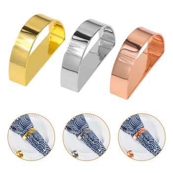 6pcs D בצורת סגסוגת מפיות טבעת מחזיק מודרני פשוט מפיות אבזם חצי עיגול זהב, כסף, רוז זהב עיצוב שולחן מסיבת החתונה.