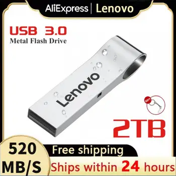 Lenovo 2TB מתכת Pendrive USB 3.0 המקורי U דיסק כונני פלאש במהירות גבוהה 1TB USB נייד הזיכרון אביזר מסוג-C מתאם
