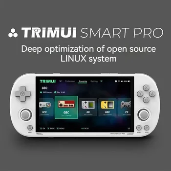Trimui חכם Pro קוד פתוח כף יד קונסולת משחק ארקייד רטרו Hd 4.96 מסך Ips אינץ קונסולת משחק לינוקס מערכת חיי סוללה