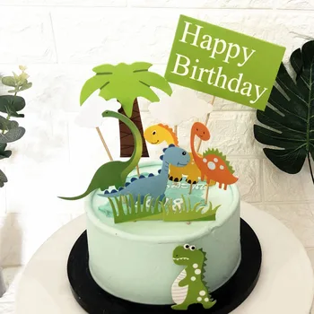 דינוזאור מסיבת יום הולדת קישוטים ילדים טובות עוגת הדגל של דינוזאור עליונית עוגת תינוק מקלחת אספקה העולם היורה עיצוב המסיבה