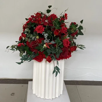 החתונה המרכזי המוביל דרך פרחים מלאכותיים עבור לעמוד משי דקורטיביים פרחים bal