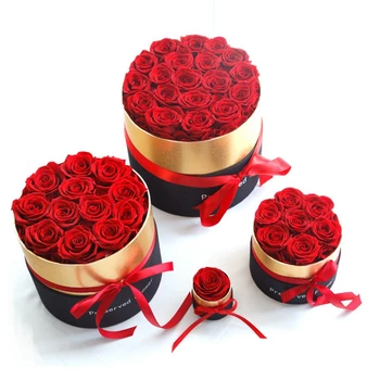 רומנטי רמת נצח רוז בתוך קופסת מתנות אישה אמיתית רוז נשמר פרח מתנה סט תפאורה הביתה יום האהבה, חתונה